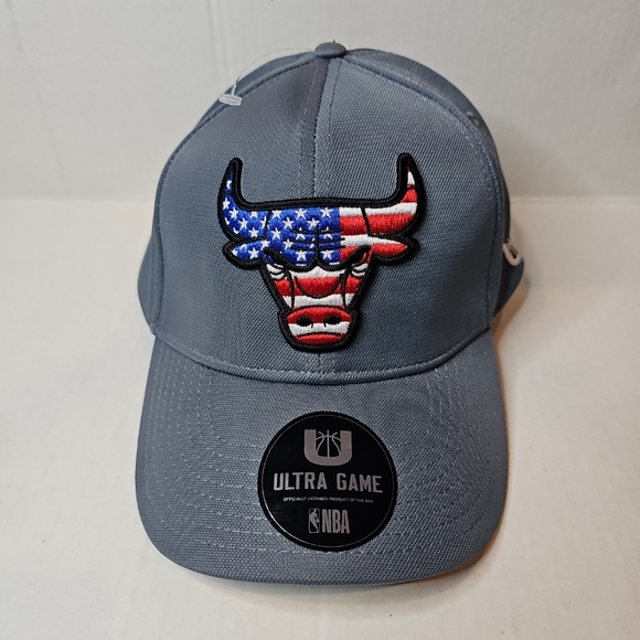 Chicago Bulls NBA USA Flag Ultra Game Grey Hat Cap One Size Fits Most NEW NWT - Picture 2 of 5
